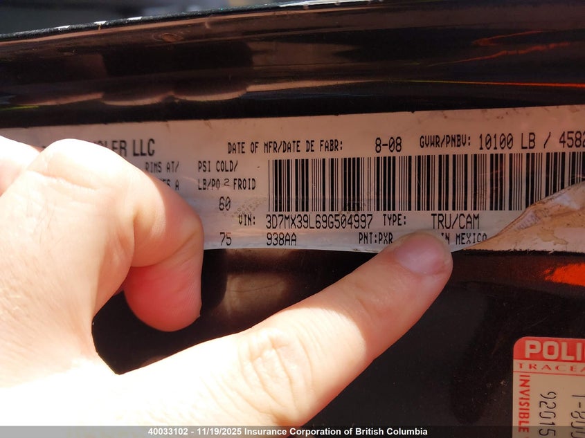 3D7MX39L69G504997 2009 DODGE RAM photo no. 9