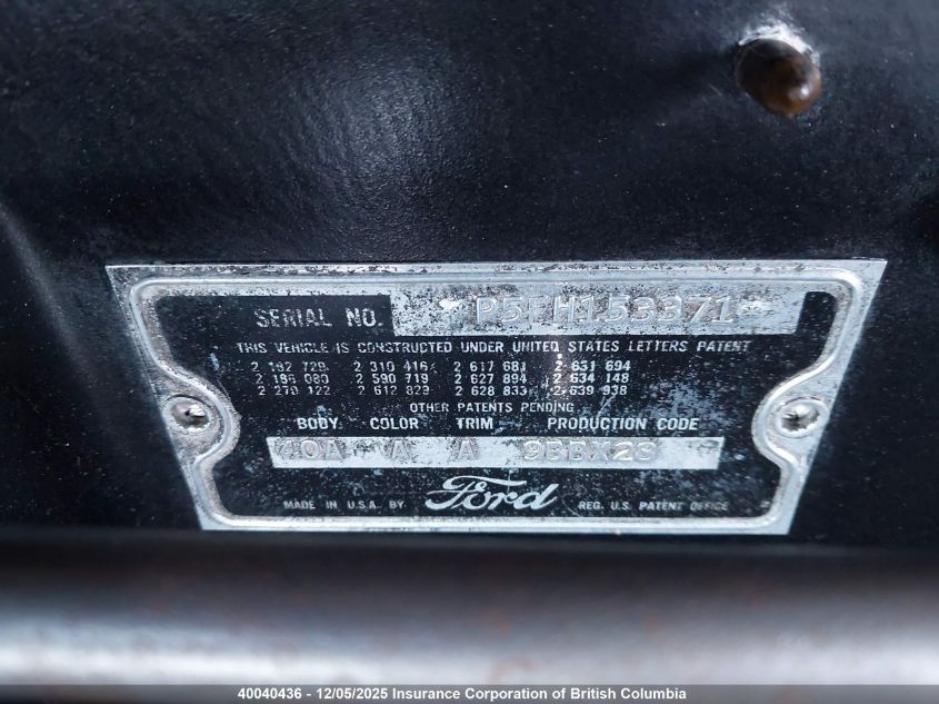 P5FH153371 1955 FORD THUNDERBIRD photo no. 9