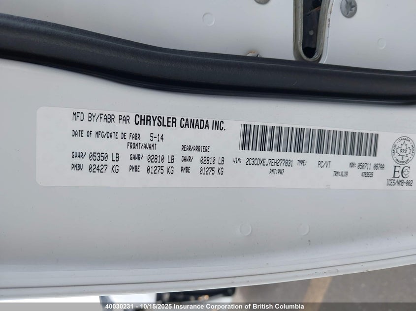 2C3CDXEJ7EH277831 2014 DODGE CHARGER photo no. 9