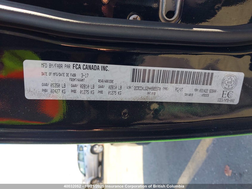 2C3CDXJG2HH585570 2017 DODGE CHARGER photo no. 9