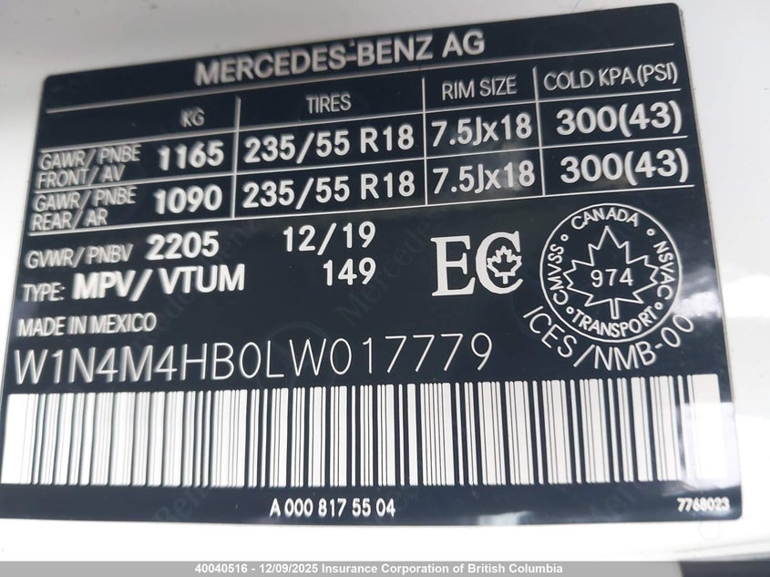 W1N4M4HB0LW017779 2020 MERCEDES-BENZ GLB photo no. 18