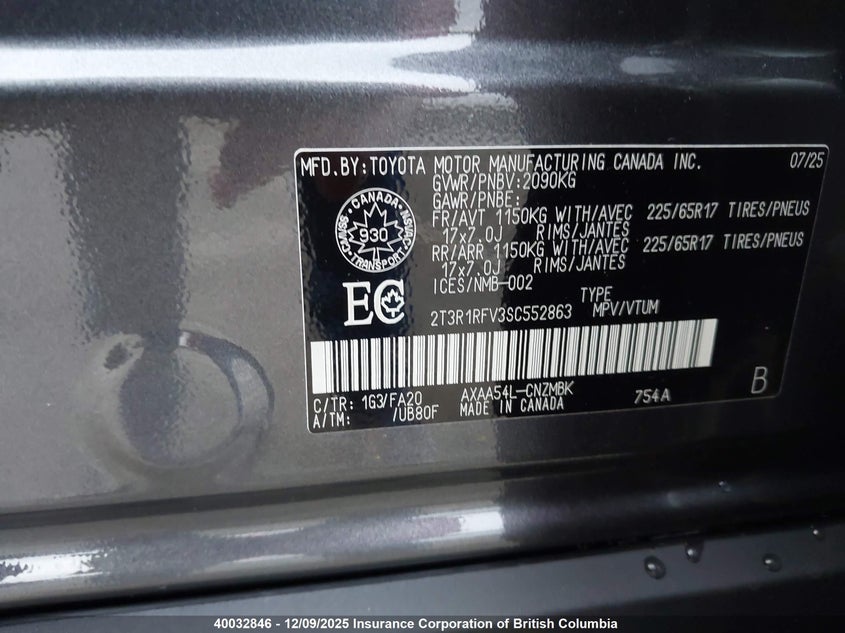 2T3R1RFV3SC552863 2025 TOYOTA RAV 4 photo no. 9
