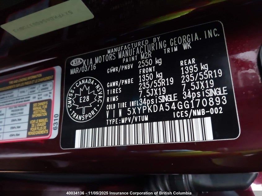 5XYPKDA54GG170893 2016 KIA SORENTO photo no. 9