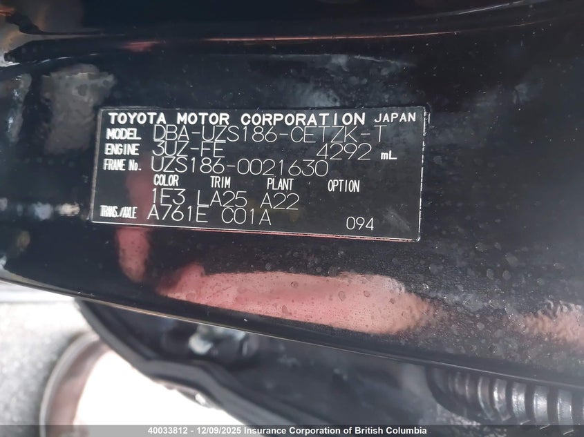 UZS1860021630 2006 TOYOTA ALPHARD photo no. 9