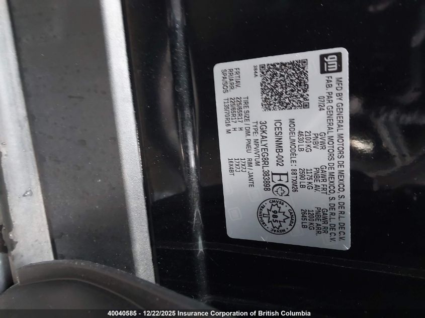 2024 GMC Terrain At4 VIN: 3GKALYEG8RL383898 Lot: 40040585