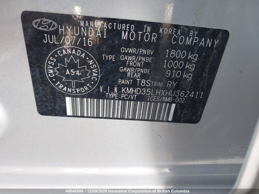 KMHD35LHXHU362411 2017 HYUNDAI ELANTRA photo no. 18