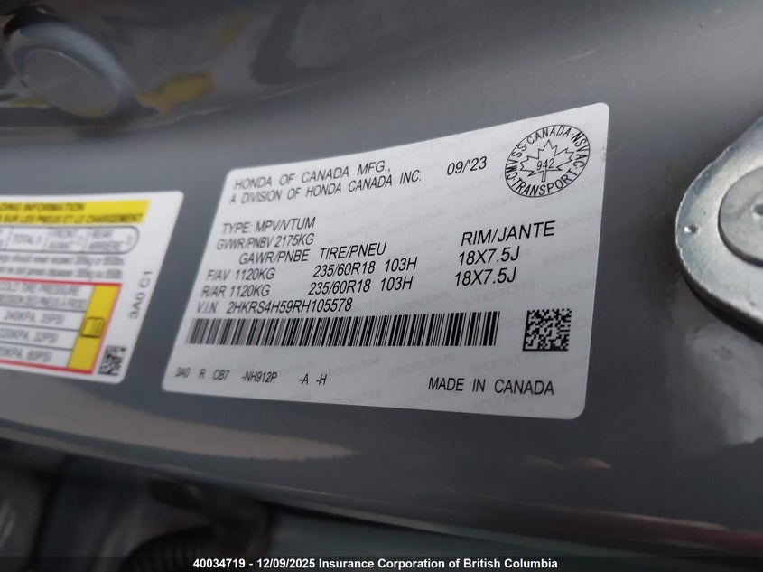 2HKRS4H59RH105578 2024 HONDA CR-V photo no. 9