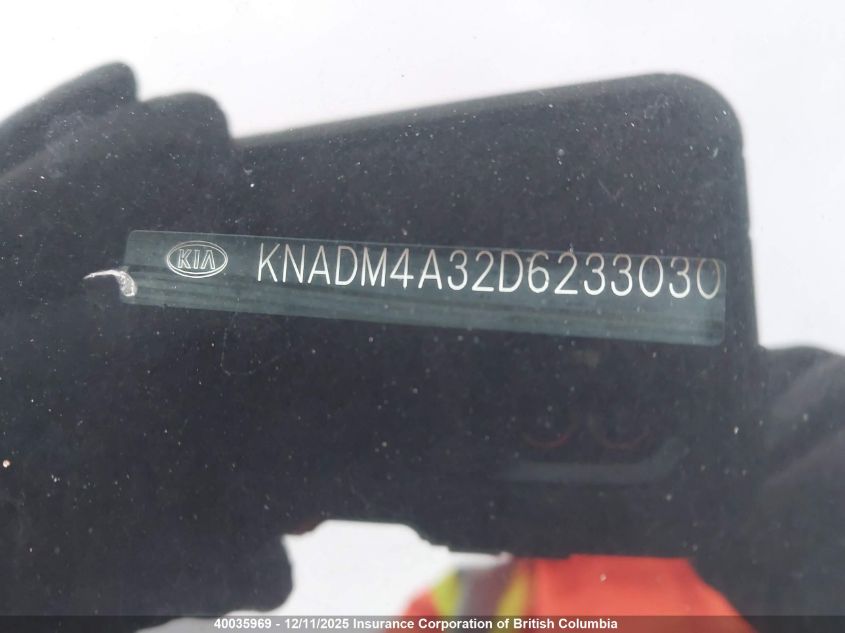 2013 Kia Rio Lx VIN: KNADM4A32D6233030 Lot: 40035969