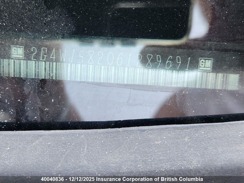 2006 Buick Allure Cxl VIN: 2G4WJ582061289691 Lot: 40040836