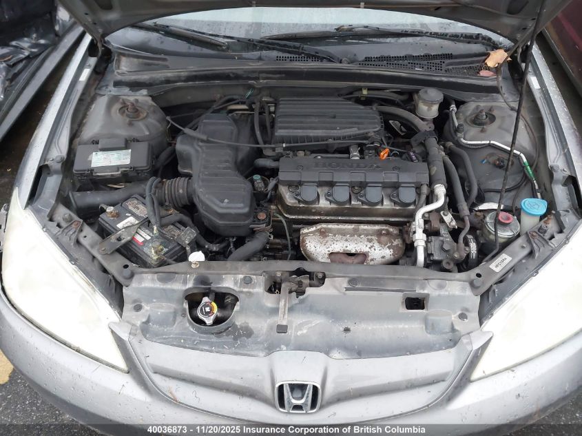 2004 Honda Civic Dx Vp VIN: 2HGES16364H919320 Lot: 40036873