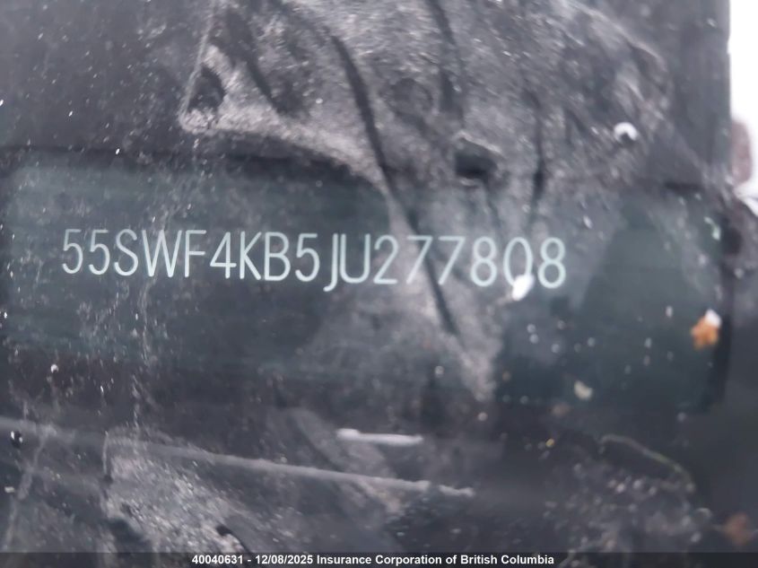 2018 Mercedes-Benz C 300 4Matic VIN: 55SWF4KB5JU277808 Lot: 40040631