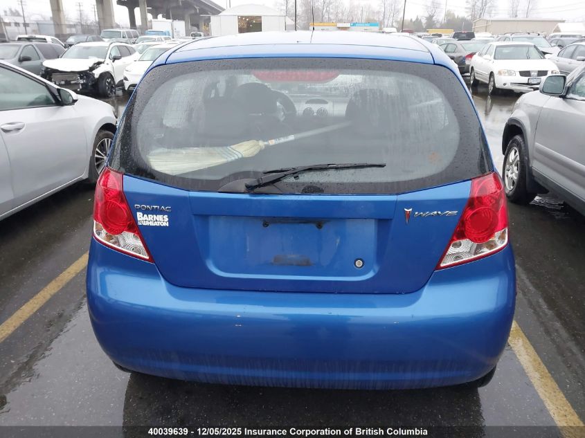 2006 Pontiac Wave Lt VIN: KL2TW69616B654043 Lot: 40039639