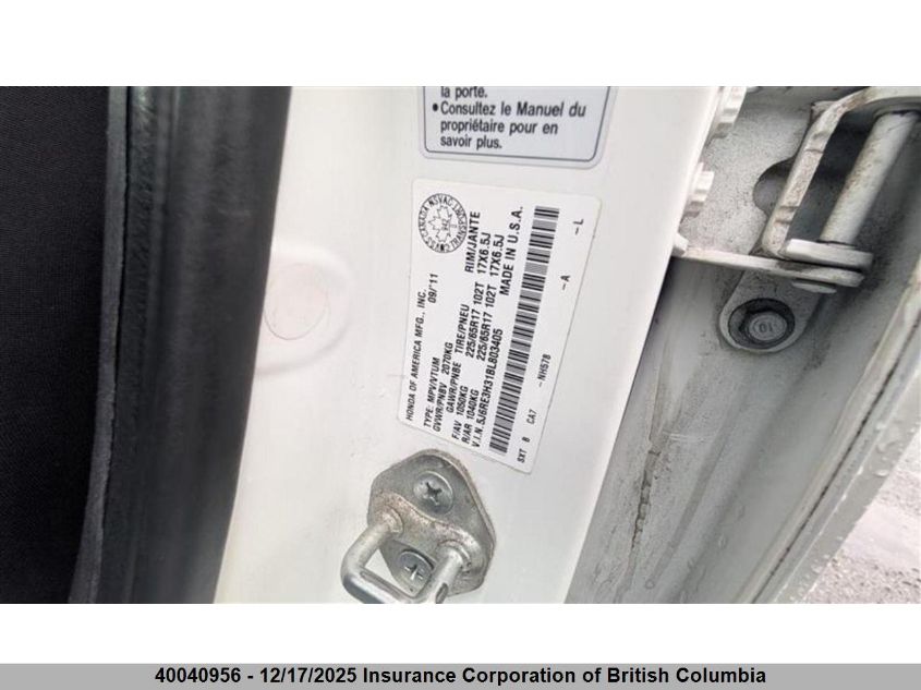 2011 Honda Cr-V VIN: 5J6RE3H31BL803405 Lot: 40040956