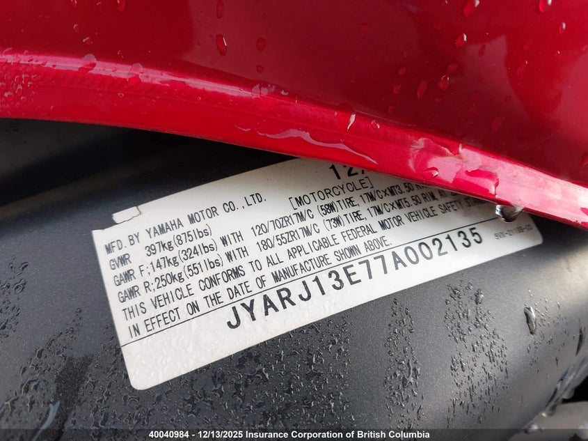 JYARJ13E77A002135 2007 YAMAHA FZ photo no. 10