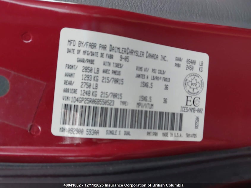 1D4GP25R06B550523 2006 DODGE CARAVAN photo no. 9