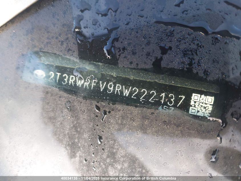 2024 Toyota Rav4 Xle/Woodland Edition VIN: 2T3RWRFV9RW222137 Lot: 40034135