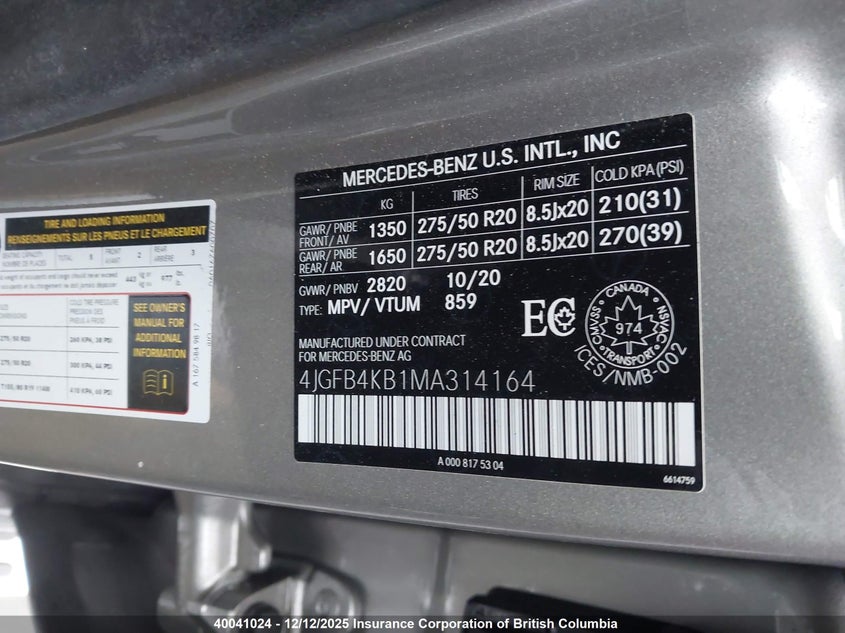 4JGFB4KB1MA314164 2021 MERCEDES-BENZ GLE photo no. 9