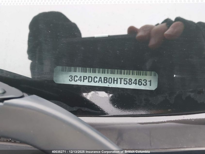 2017 Dodge Journey Se VIN: 3C4PDCAB0HT584631 Lot: 40035271