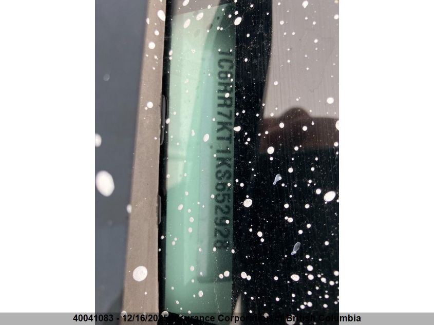 2019 Ram 1500 Classic Tradesman VIN: 1C6RR7KT1KS652928 Lot: 40041083