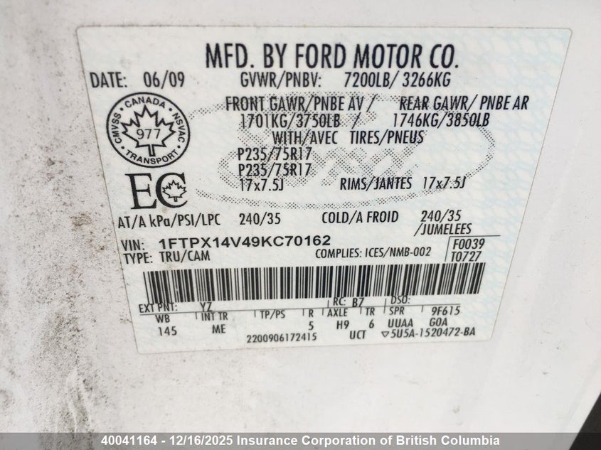 1FTPX14V49KC70162 2009 FORD F-150 photo no. 5