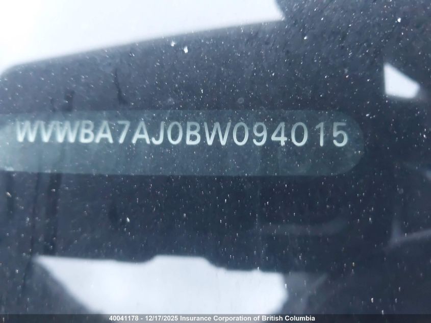 2011 Volkswagen Golf VIN: WVWBA7AJ0BW094015 Lot: 40041178