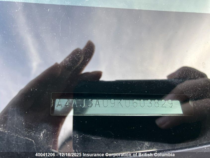 2019 Mitsubishi Rvr VIN: JA4AJ3AU9KU603829 Lot: 40041206