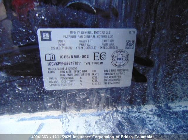 1GCVKPEH0FZ187011 2015 CHEVROLET SILVERADO photo no. 5