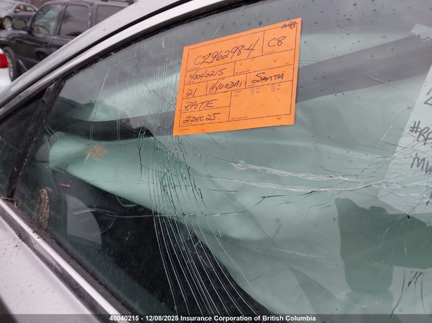 2021 Hyundai Santa Fe Sel VIN: 5NMS3DAJXMH356797 Lot: 40040215