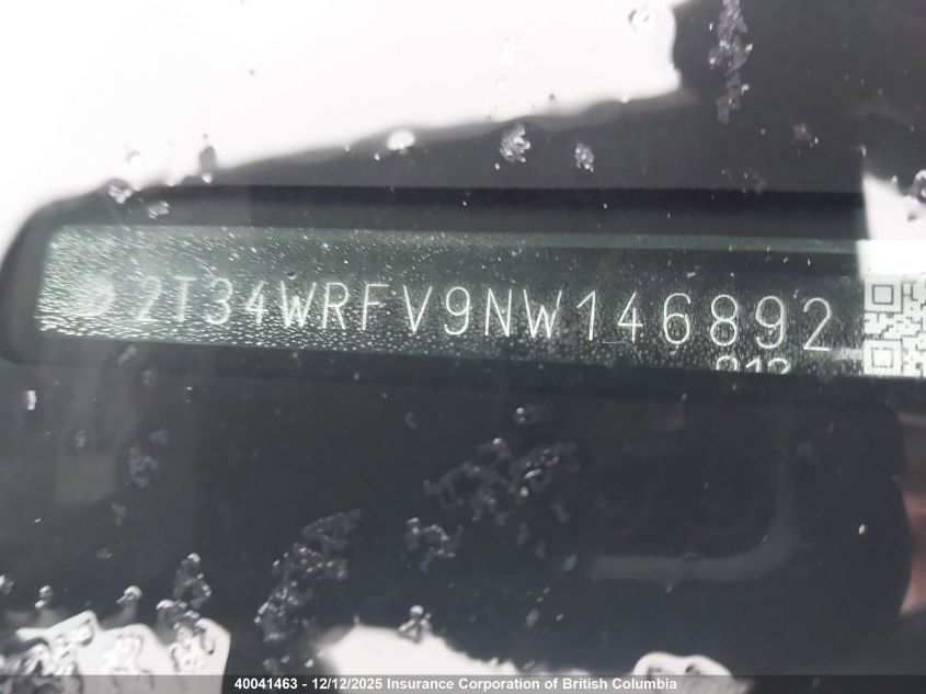 2022 Toyota Rav4 VIN: 2T34WRFV9NW146892 Lot: 40041463