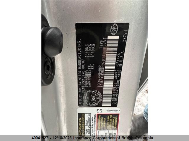 2008 Toyota Camry VIN: 4T1BE46K08U197911 Lot: 40041527