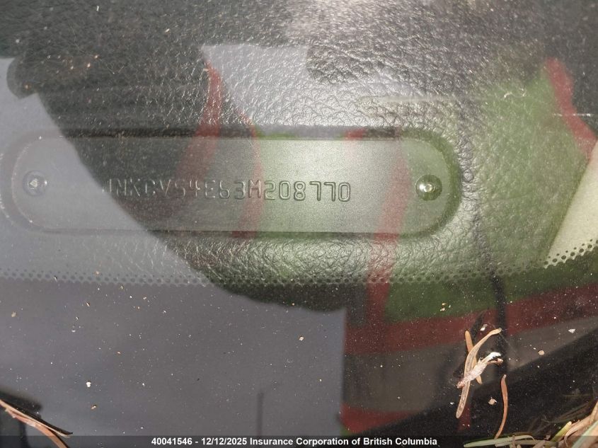 2003 Infiniti G35 VIN: JNKCV54E63M208770 Lot: 40041546