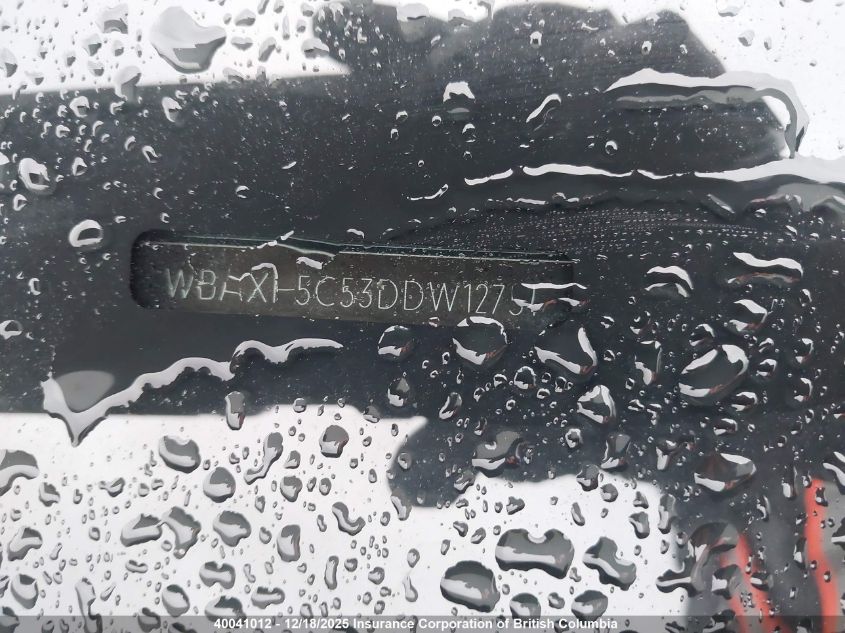 2013 BMW 528 Xi VIN: WBAXH5C53DDW12751 Lot: 40041012