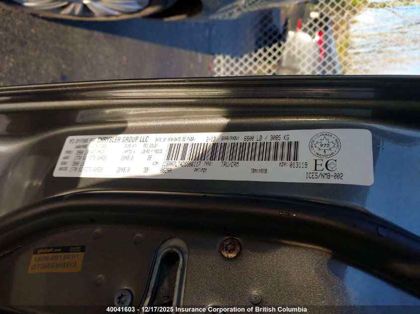 2013 Ram 1500 Slt VIN: 1C6RR7LT4DS586117 Lot: 40041603