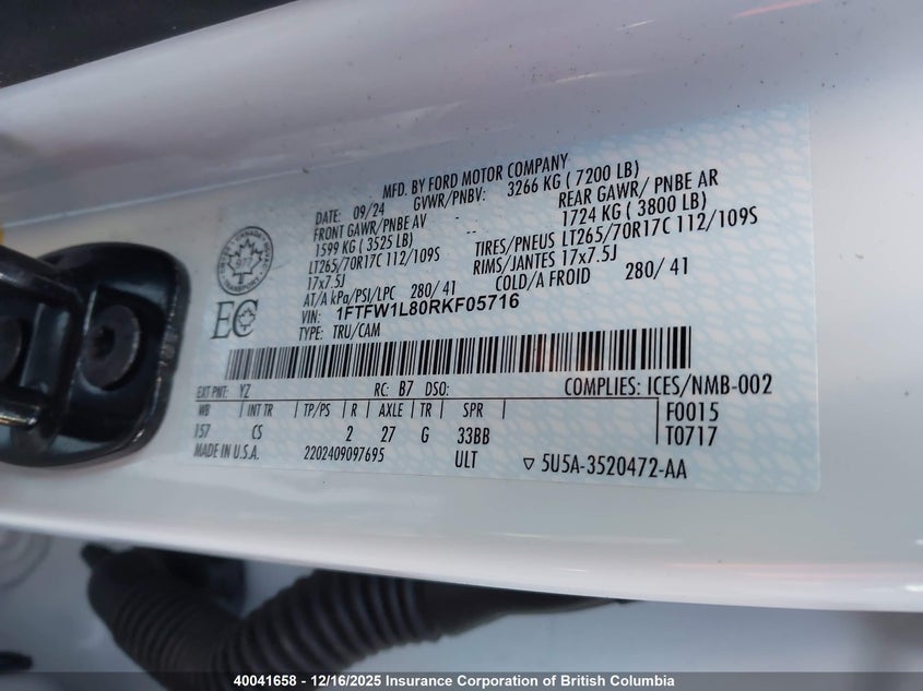1FTFW1L80RKF05716 2024 FORD F-150 photo no. 9