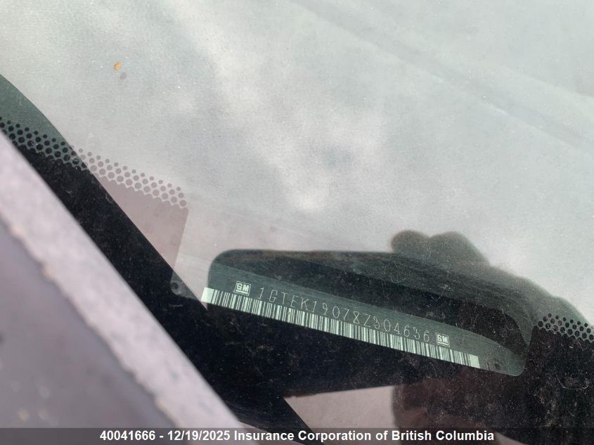 2008 GMC Sierra K1500 VIN: 1GTEK19078Z304636 Lot: 40041666