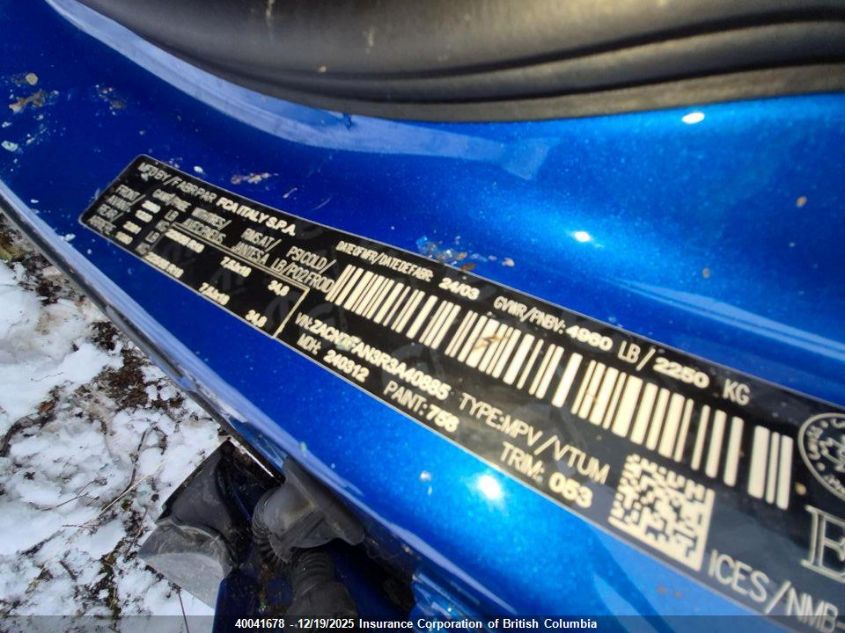 2024 Dodge Hornet Gt VIN: ZACNDFAN3R3A40885 Lot: 40041678