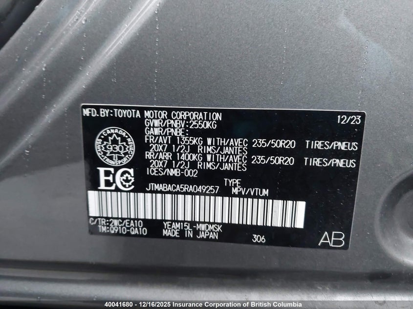 JTMABACA5RA049257 2024 TOYOTA BZ4X photo no. 9