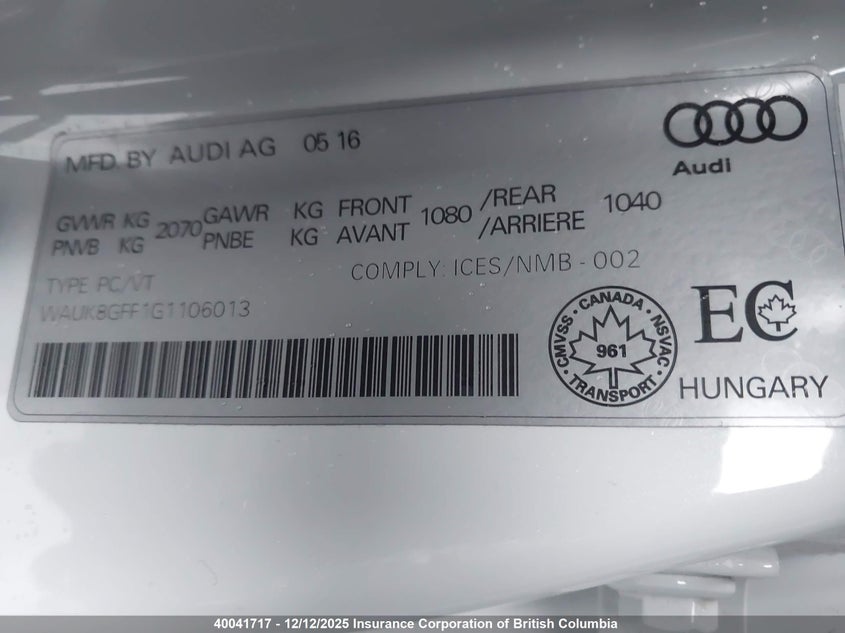WAUK8GFF1G1106013 2016 AUDI A3 photo no. 9