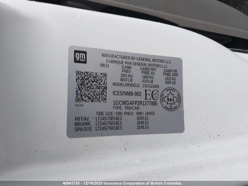 1GCWGAFP2R1277885 2024 CHEVROLET EXPRESS photo no. 9