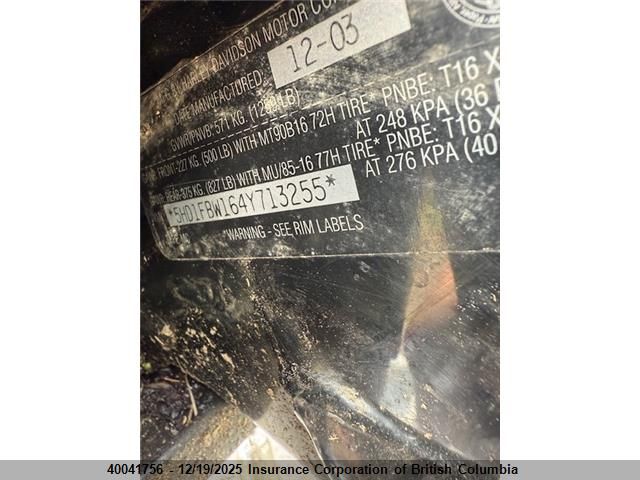 2004 Harley-Davidson Flhri VIN: 5HD1FBW164Y713255 Lot: 40041756