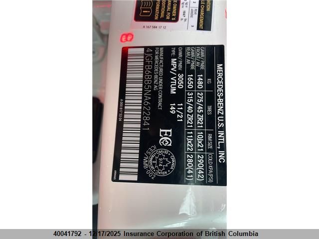 2022 Mercedes-Benz Gle Amg 53 4Matic VIN: 4JGFB6BB5NA622841 Lot: 40041792