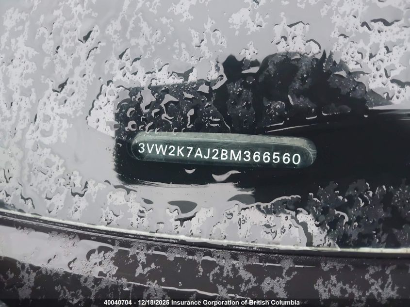 2011 Volkswagen Jetta S VIN: 3VW2K7AJ2BM366560 Lot: 40040704