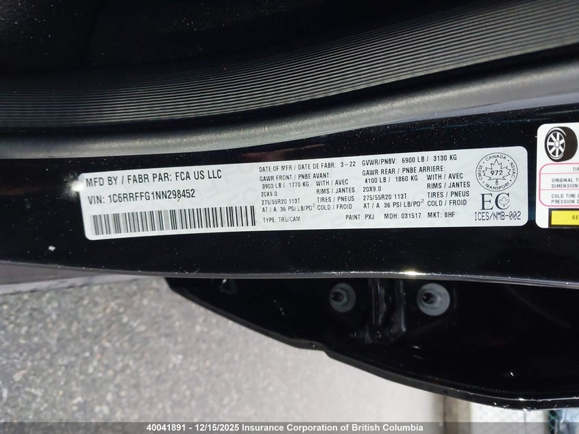 1C6RRFFG1NN298452 2022 RAM 1500 photo no. 9