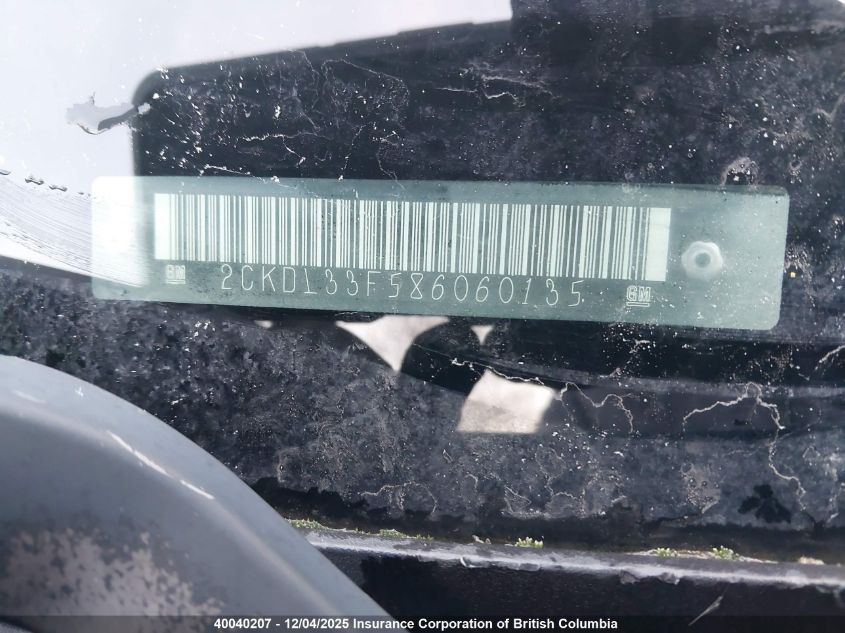 2008 Pontiac Torrent VIN: 2CKDL33F586060135 Lot: 40040207