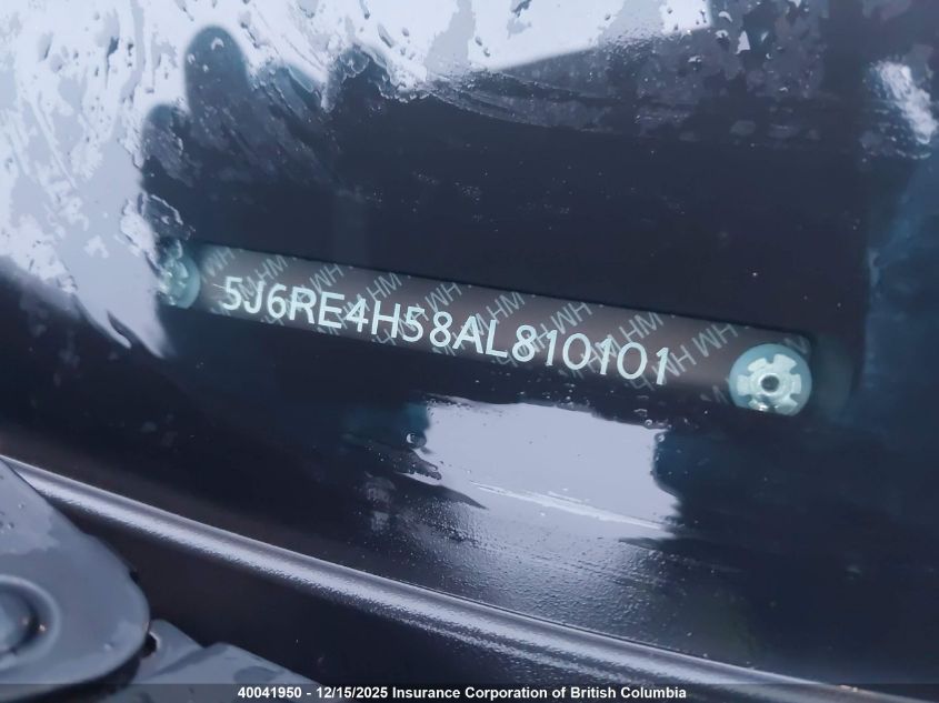 2010 Honda Cr-V VIN: 5J6RE4H58AL810101 Lot: 40041950