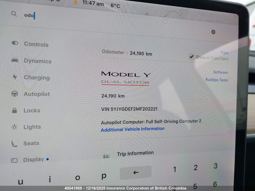 5YJYGDEF2MF202221 2021 TESLA MODEL Y photo no. 7