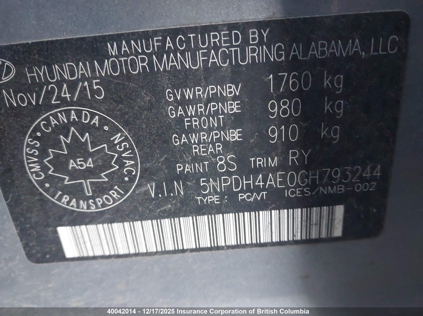 5NPDH4AE0GH793244 2016 HYUNDAI ELANTRA photo no. 18
