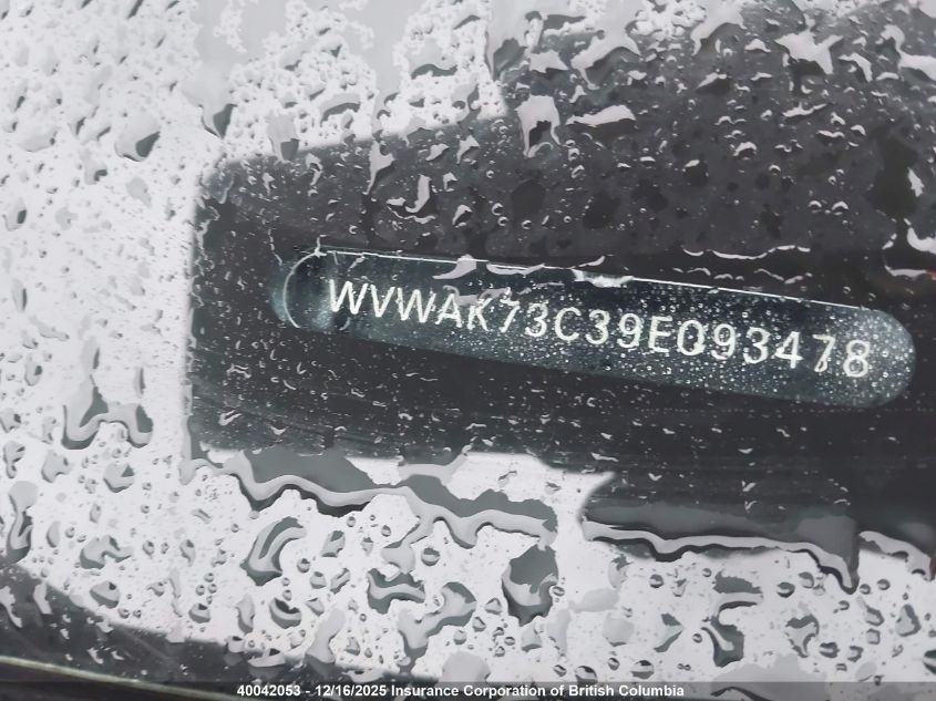 2009 Volkswagen Passat Komfort VIN: WVWAK73C39E093478 Lot: 40042053