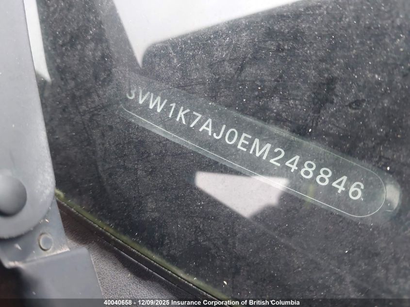 2014 Volkswagen Jetta S VIN: 3VW1K7AJ0EM248846 Lot: 40040658