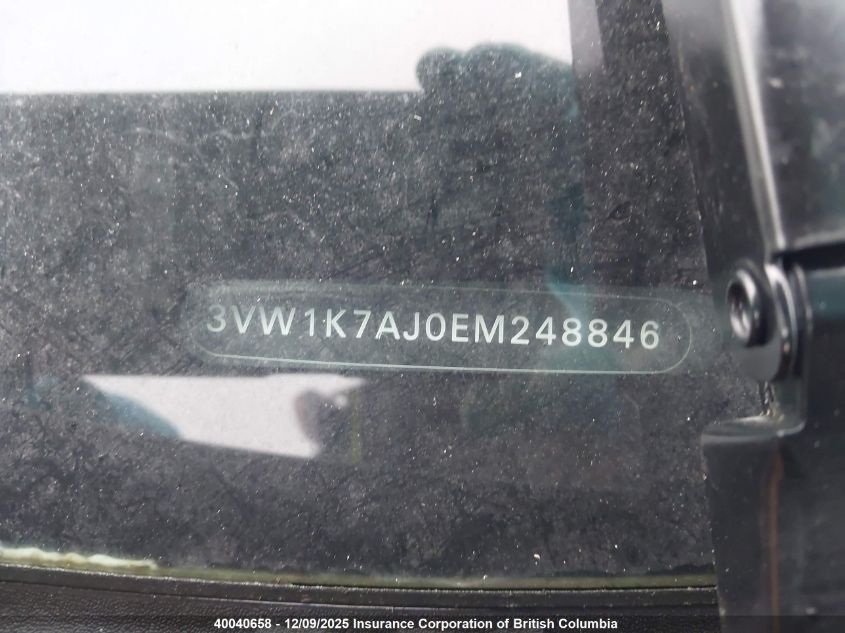 2014 Volkswagen Jetta S VIN: 3VW1K7AJ0EM248846 Lot: 40040658